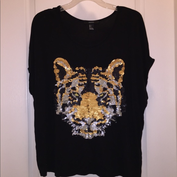 sequin tiger t shirt